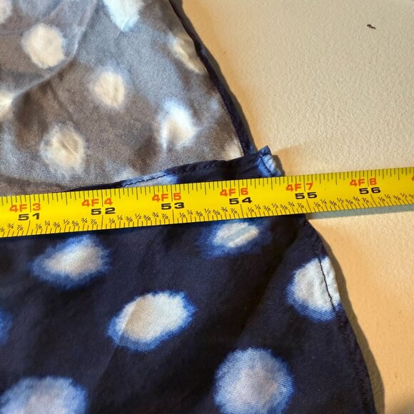 J Crew Women 10 High Neck Slip Dress Maxi Navy Blue Polka Dot Drapey Cupro Slit - Picture 10 of 12